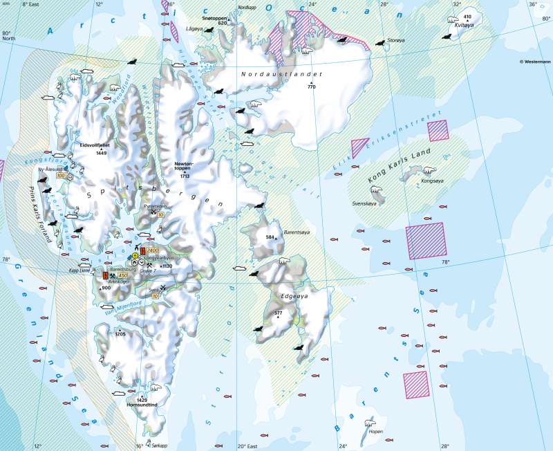 Svalbard | Archipelago in Arctic environment | Human activities and environmental change | Karte 201/3