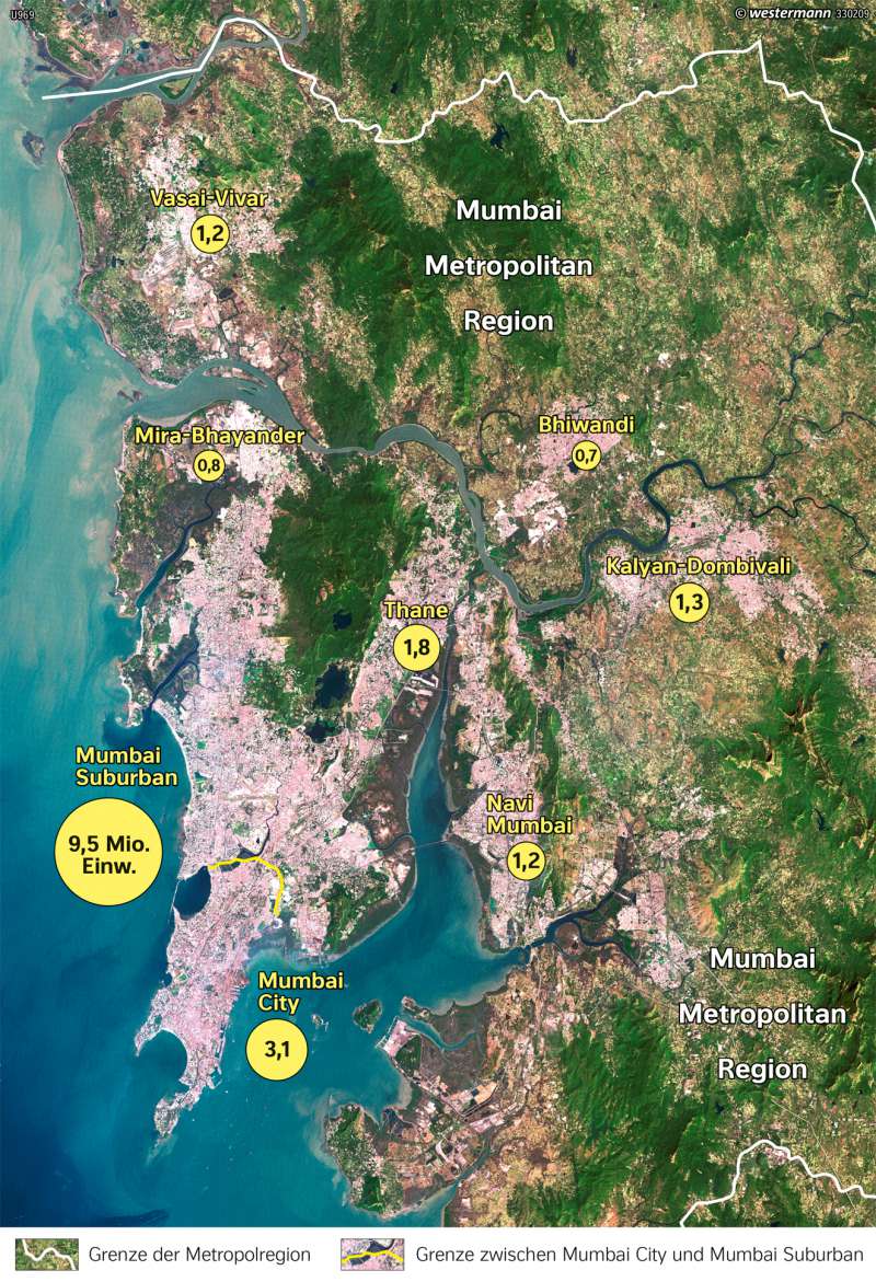 Mumbai | Bevölkerungsübersicht | Indien - Megastadt Mumbai | Karte 164/2