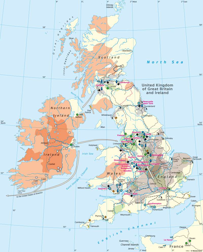 British Isles | Industrialisation in the 19th century | Industrial Age | Karte 84/1