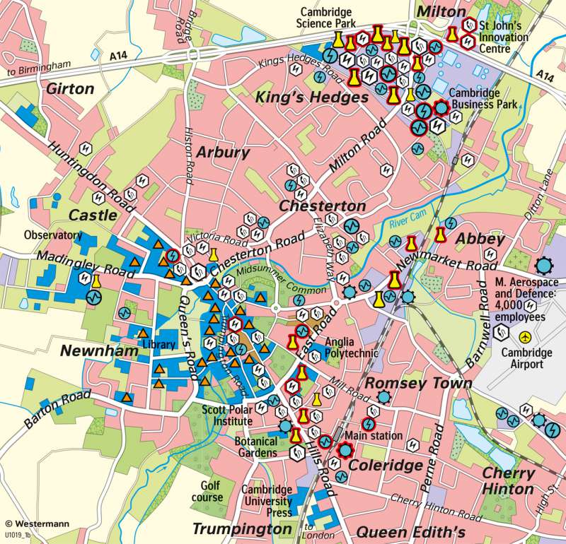 Cambridge (England) | Urban development of a university town | Industrial Age | Karte 85/3