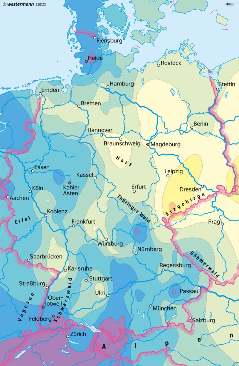 Deutschland | Niederschlagsveränderung 1915-2015 | Deutschland - Klima | Karte 79/5