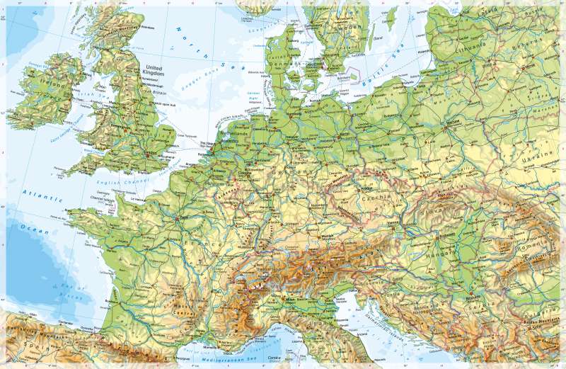 Diercke Weltatlas - Kartenansicht - Western and Central Europe ...