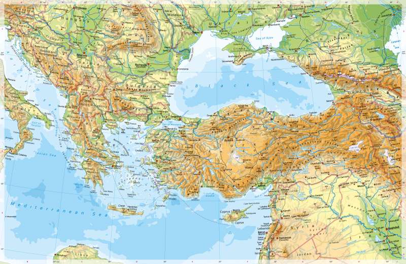 South Eastern Europe | Physical map | Physical map | Karte 104/1