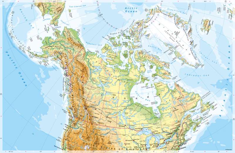 North America (northern part) | Physical map | Physical map | Karte 178/1