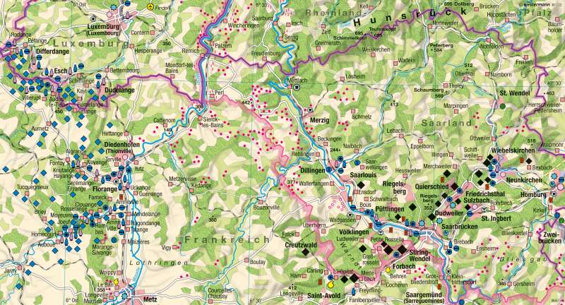 karte saarland frankreich Diercke Weltatlas   Kartenansicht   Saarland, Lothringen 