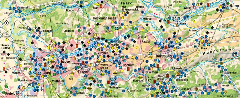 Diercke Weltatlas - Kartenansicht - Ruhrgebiet - um 1960 - 100849 - 39