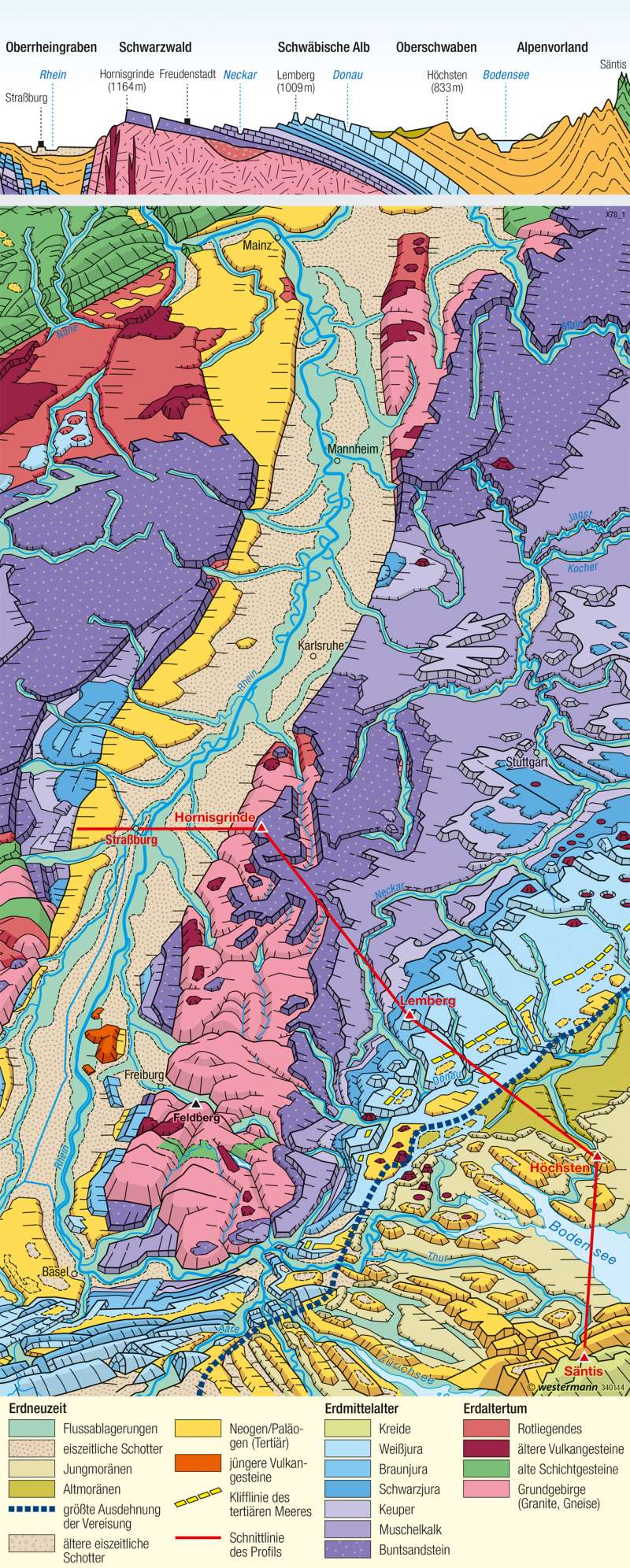Oberrheingraben und Schichtstufenland | Landschaftsbild | Geologie | Karte 31/2