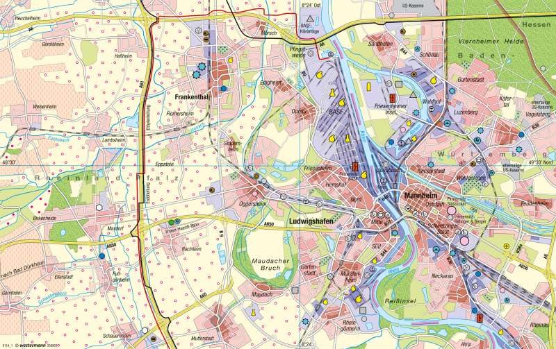 Diercke Weltatlas Kartenansicht Rhein Pfalz Siedlungsentwicklung Und Wirtschaft 978 3 14 9 19 2 1