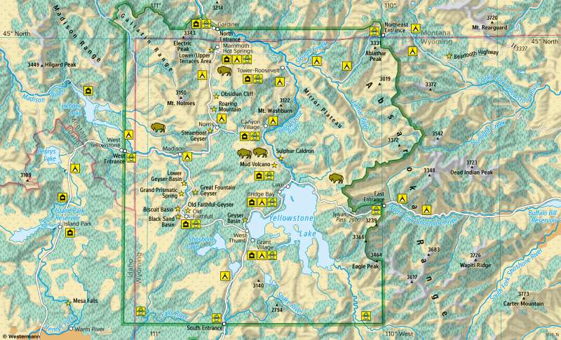 Wyoming | Yellowstone National Park | National parks | Karte 189/3