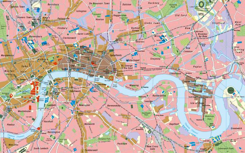 Diercke Weltatlas - Kartenansicht - London - Innenstadt und East End