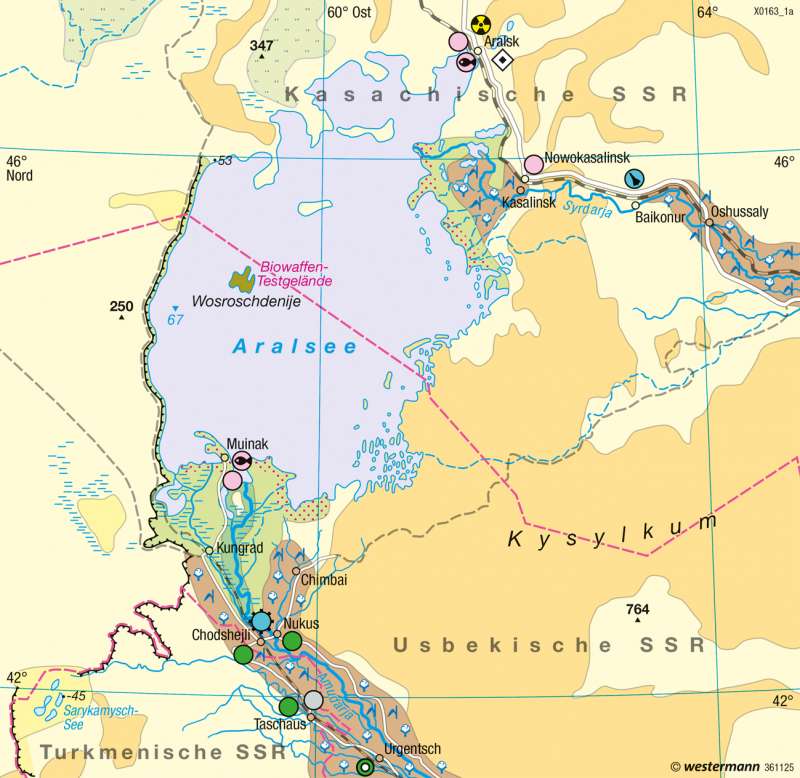 Aralsee | Landschaftswandel | Nord- und Zentralasien - Räume im Wandel | Karte 173/5