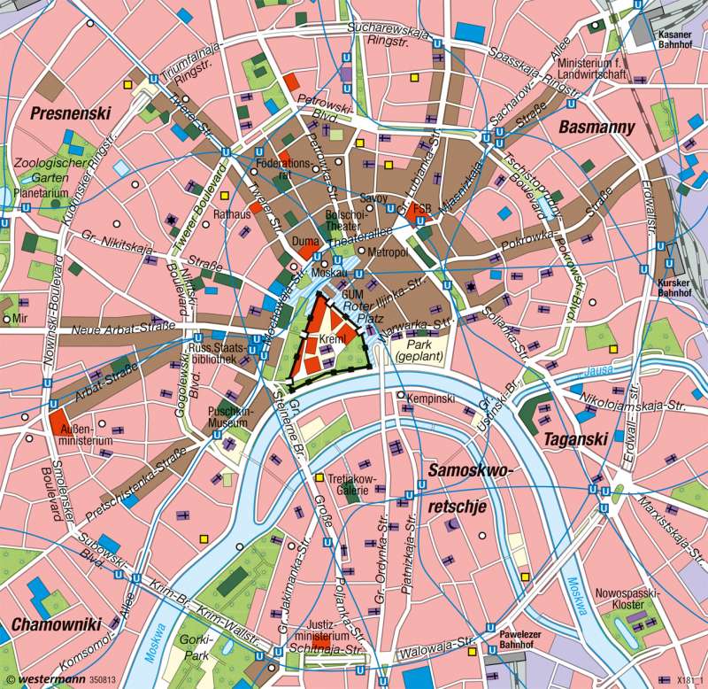 Diercke Weltatlas - Kartenansicht - Moskau - Innenstadt - 100849 - 95