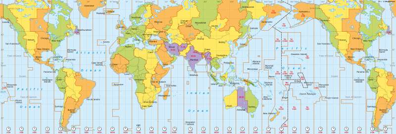 The World | Time zones | Global communication | Karte 44/2