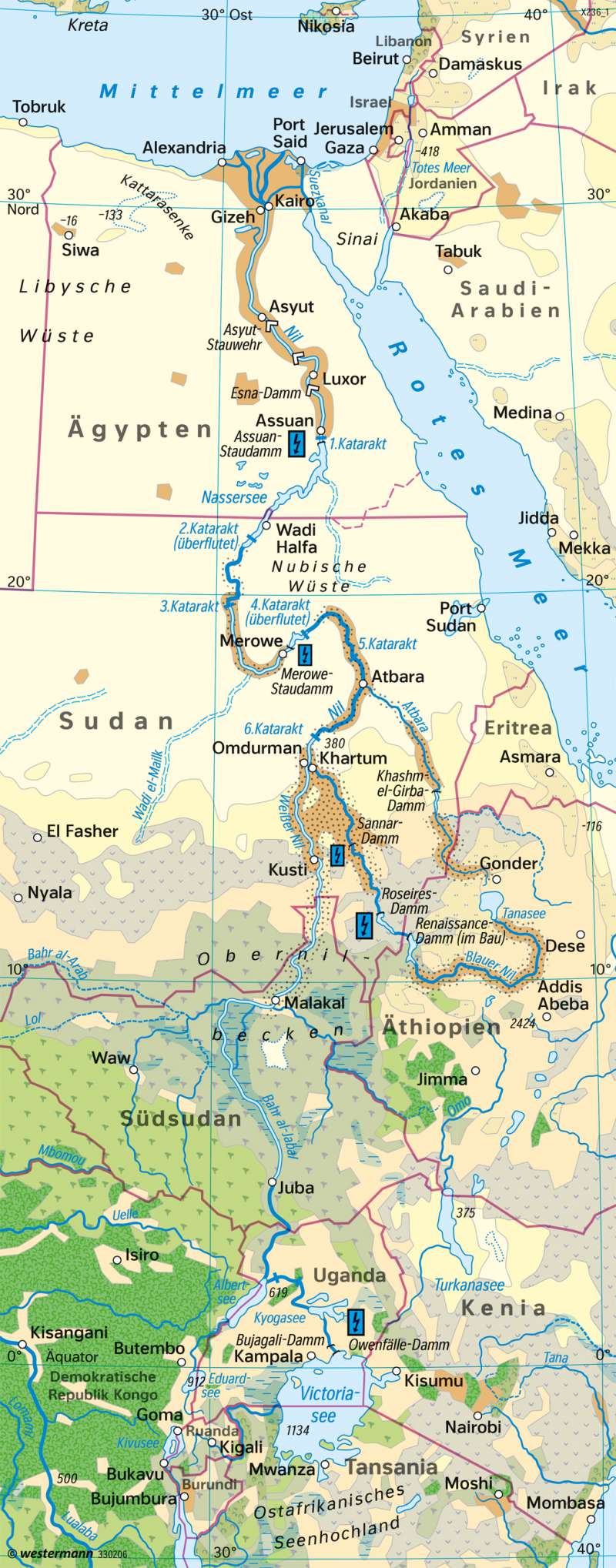 Diercke Weltatlas - Kartenansicht - Der Nil - Ein Fremdlingsfluss - 978