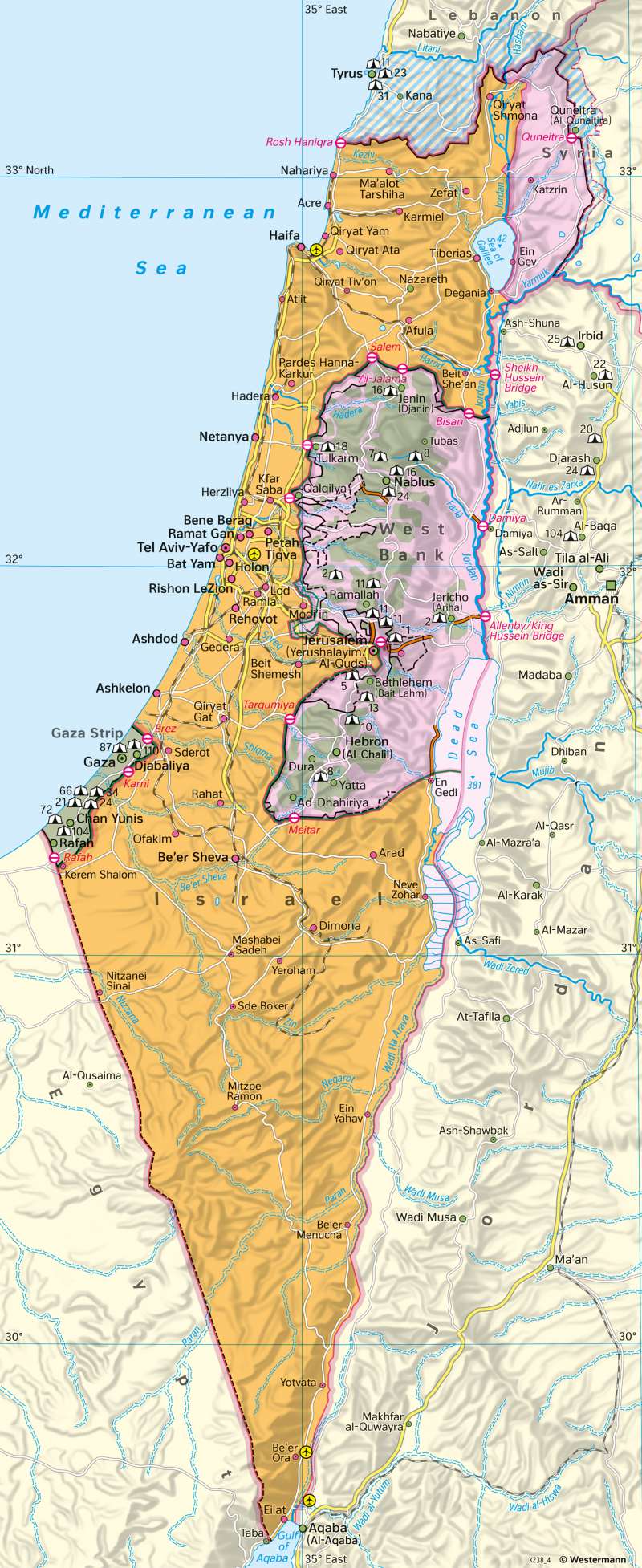 Israel/Palestine | Territories and settlement | Physical map and the formation of Israel | Karte 139/3
