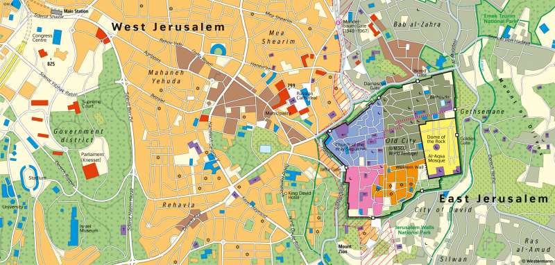 Jerusalem | Holy city of three world religions | Religious faiths | Karte 40/2