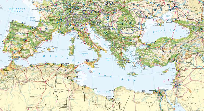 The Mediterranean | Economy, land use and tourism | Economy, land use and tourism | Karte 108/1