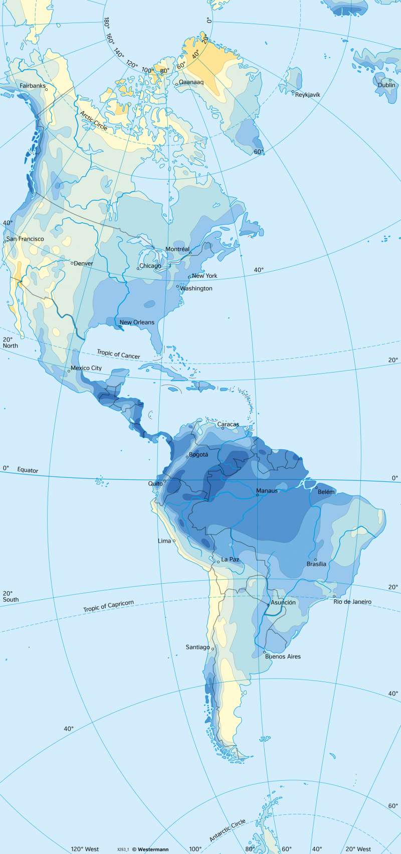 The Americas | Annual precipitation | Climate | Karte 173/3