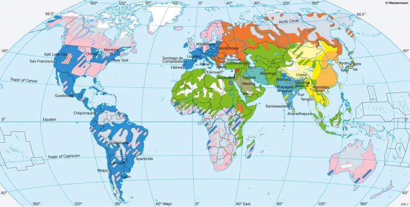 The World | Religions | Religious faiths | Karte 40/1