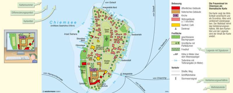Diercke Weltatlas - Kartenansicht - Fraueninsel - Ausflugsziel im