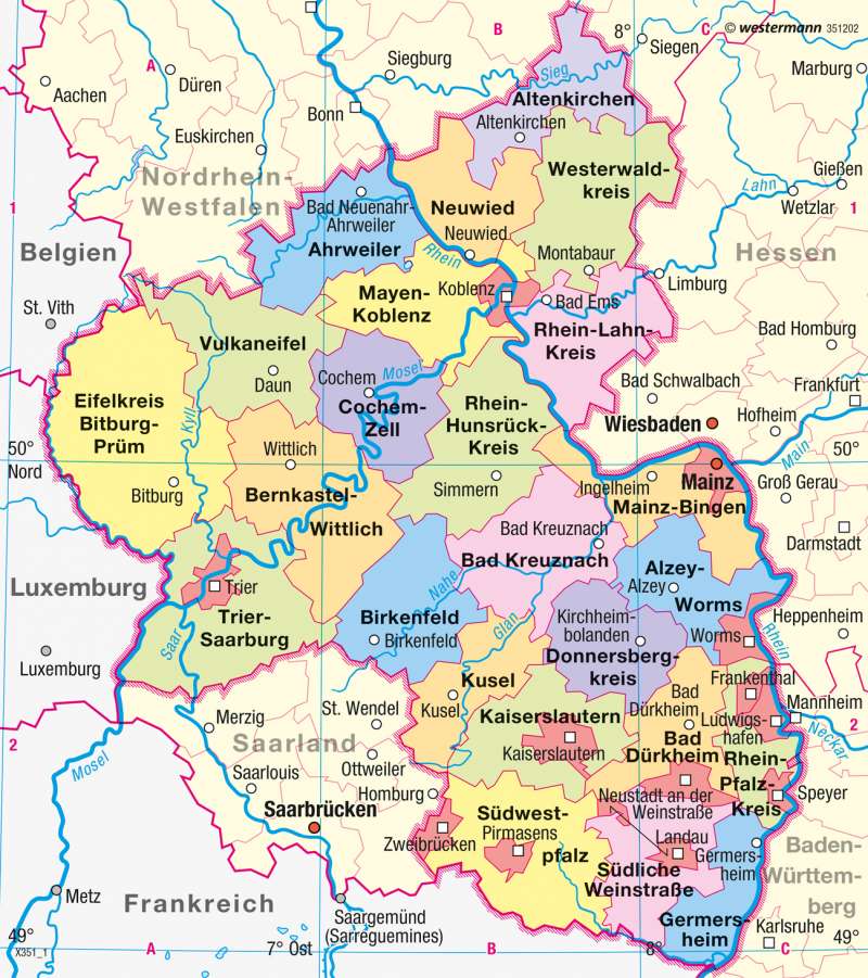 übersichtskarte Rheinland Pfalz