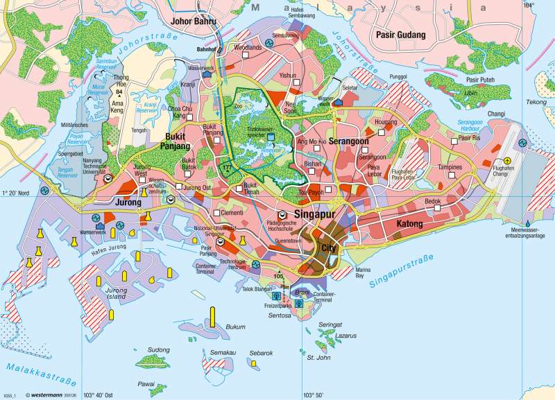 Stadtstaat Singapur | Global City | Singapur, Indonesien - Global orientiertes Wachstum | Karte 193/3