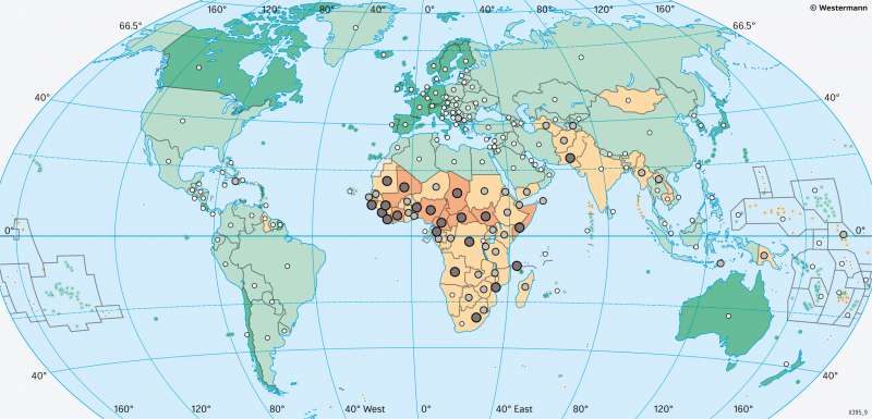 The World | Life expectancy | Level of development | Karte 35/3