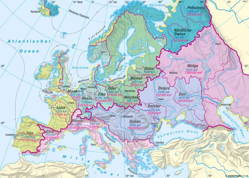 Flüsse In Europa Karte | Karte