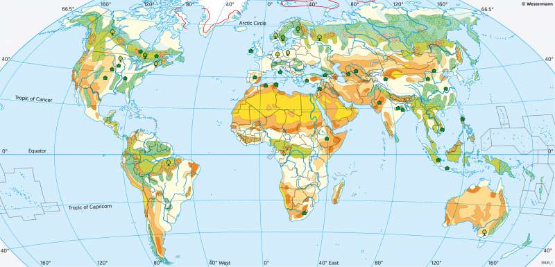 The World | Landscape changes | Ecozones and natural hazards | Karte 22/2