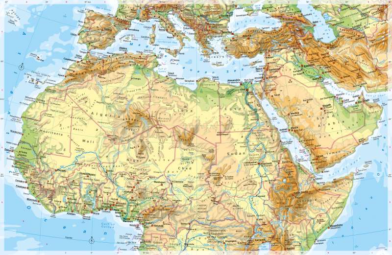 Diercke Weltatlas Kartenansicht Northern Africa Physical Map 