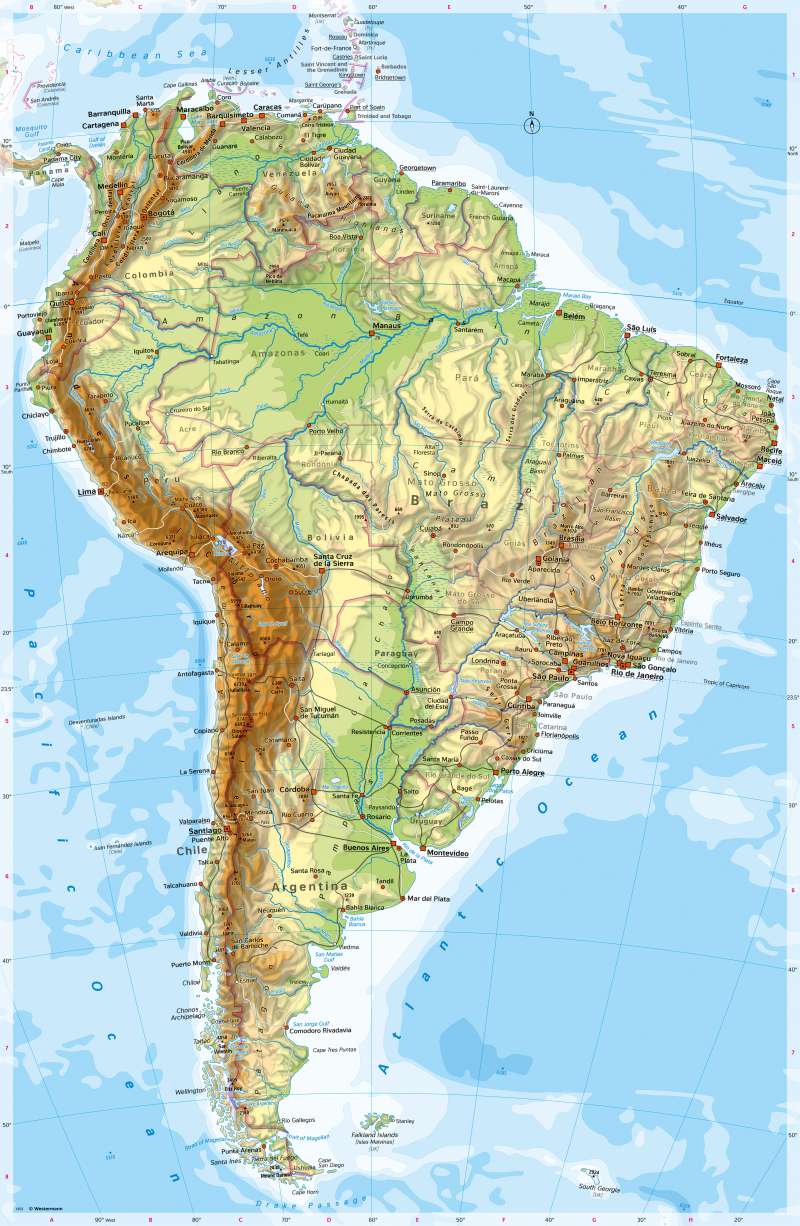 Rocky Mountains Physical Map Top 14 Mountains Of The World
