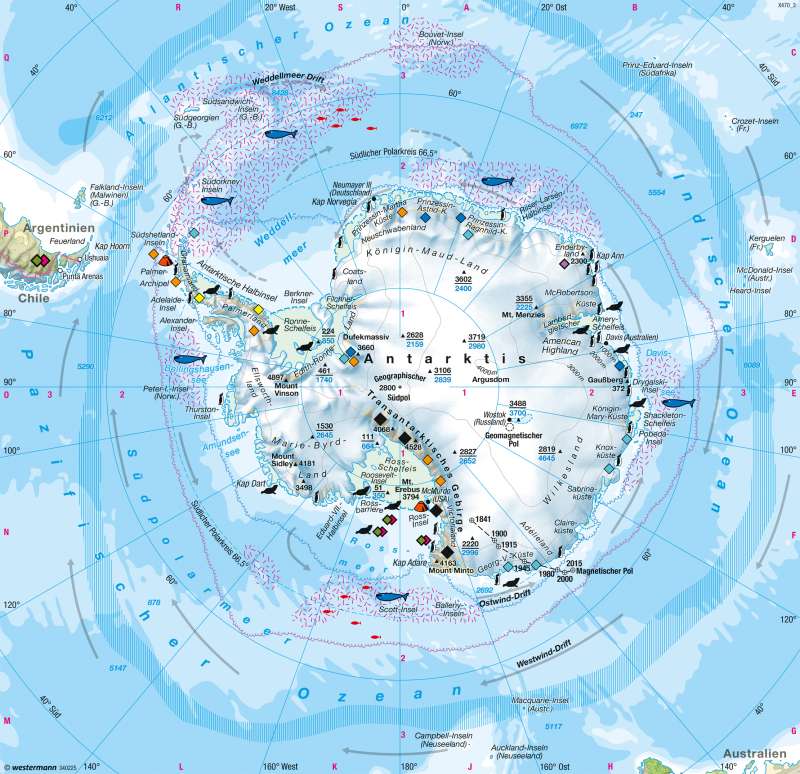 Südpolargebiet (Antarktis) | Naturraum | Antarktis | Karte 169/4