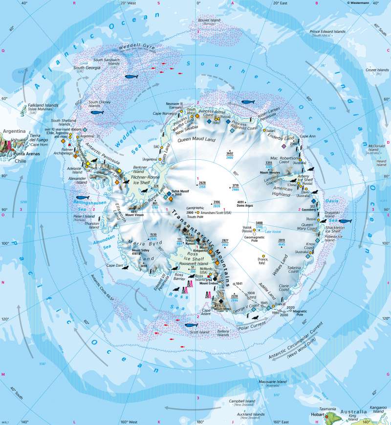 South Polar Region (Antarctic) | Land cover | Antarctic and arctic environment | Karte 198/1