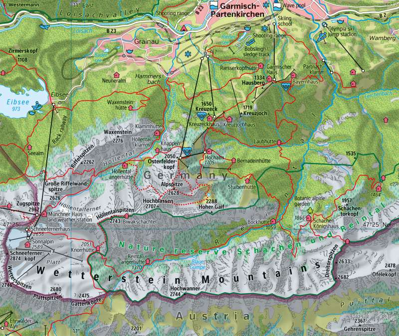 Wetterstein Mountains | Tourism | Tourism and transit | Karte 101/3