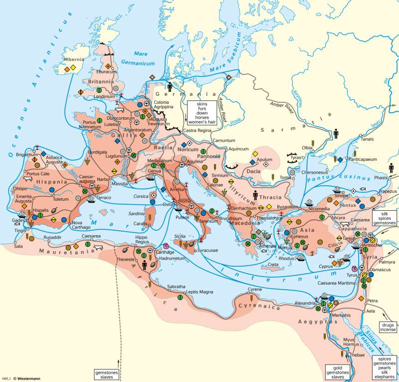 Europe | Trade and economy in the Roman Empire | Classical antiquity | Karte 57/2