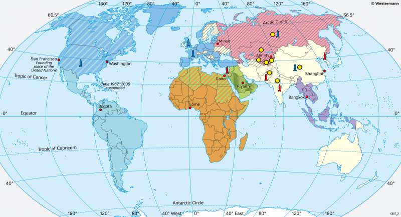 The World | Political and military alliances 2020 | Alliances since World War Two | Karte 33/2