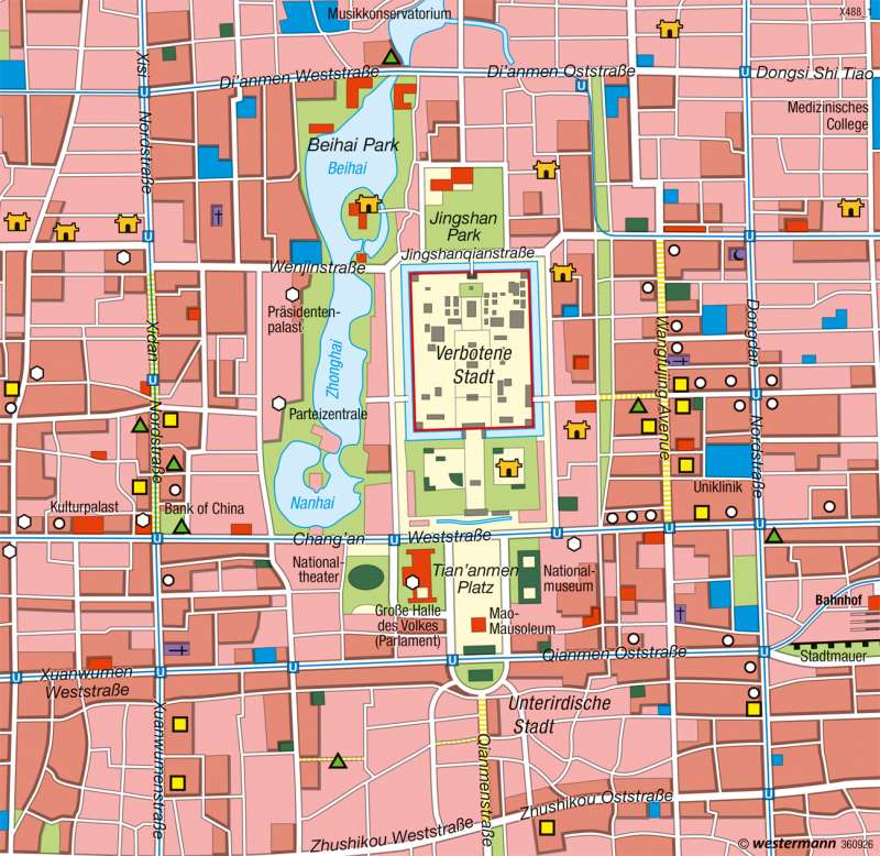 Peking (Beijing) | Innenstadt | China - Raum- und Siedlungsentwicklung | Karte 188/2