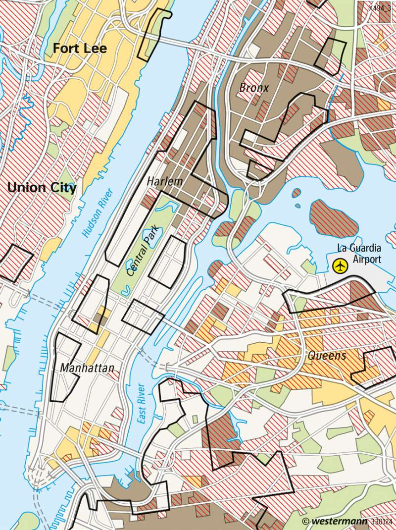 New York | Kulturgeprägte Wohngebiete | USA | Karte 225/4