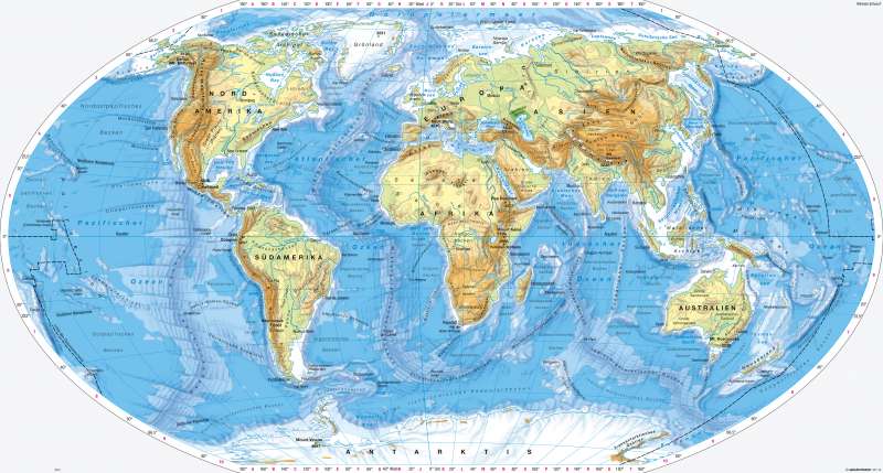 Diercke Weltatlas - Kartenansicht - Erde - Physische Übersicht - 978-3