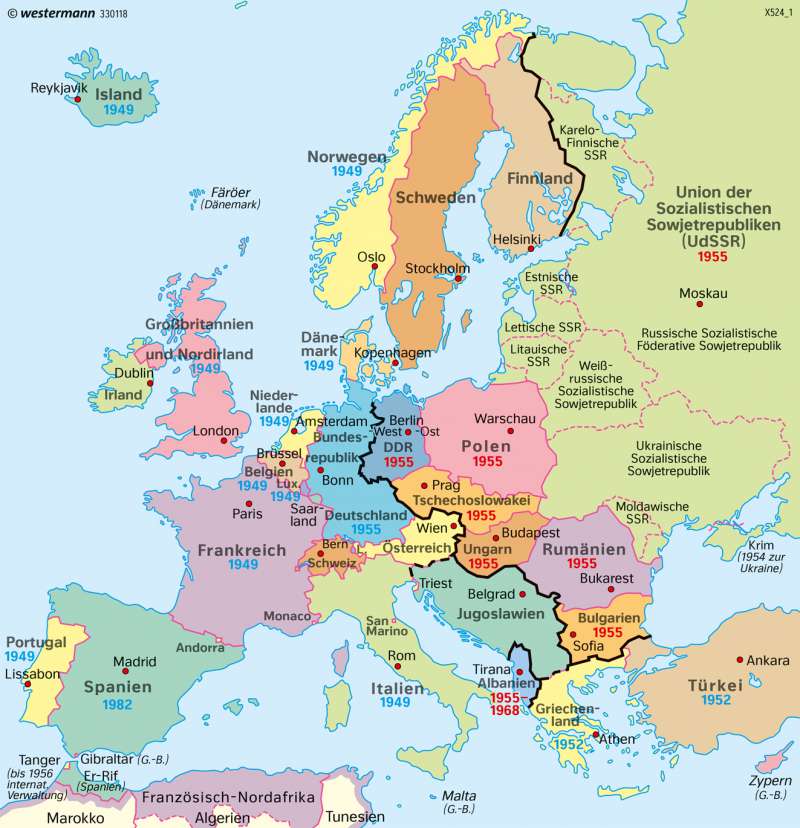 Diercke Weltatlas Kartenansicht Europa 1949 Nach Dem Zweiten Weltkrieg 978 3 14 8 106 4 1