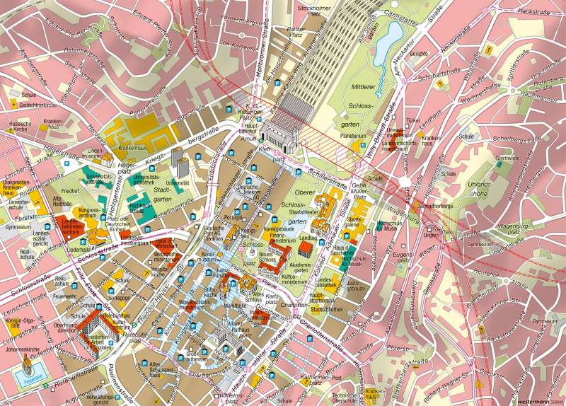 Diercke Weltatlas Kartenansicht Stuttgart Innenstadt 978 3 14 4 21 3 1