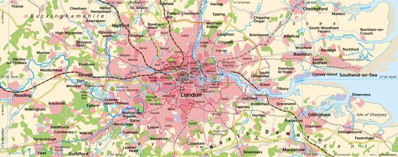 London | Monocentric metropolitan area | Urban development | Karte 86/1
