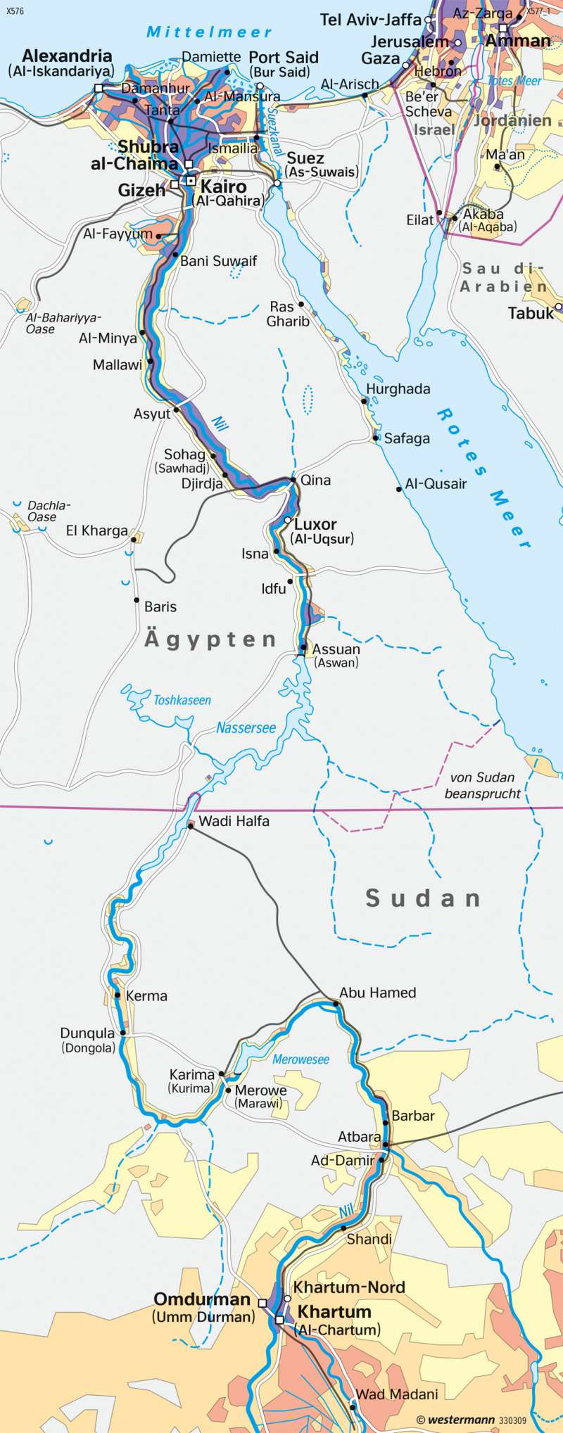 Diercke Weltatlas Kartenansicht Agypten Und Sudan Niltal Heute 978 3 14 8 1 5 1