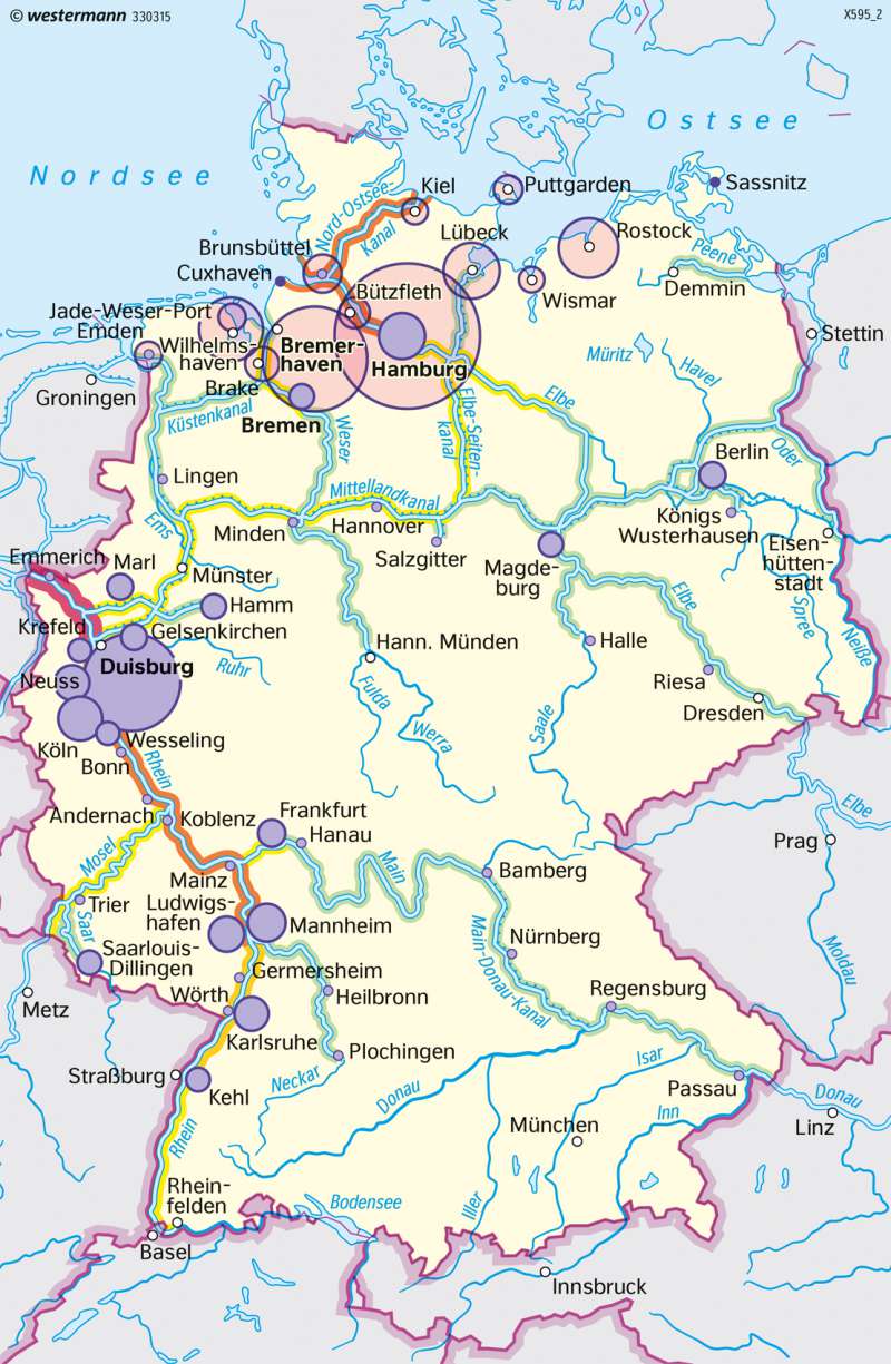 Deutschland | Schiffsverkehr | Deutschland - Verkehr | Karte 90/1