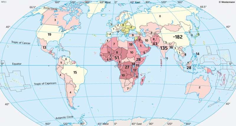 The World | Demographic development | Population | Karte 36/3