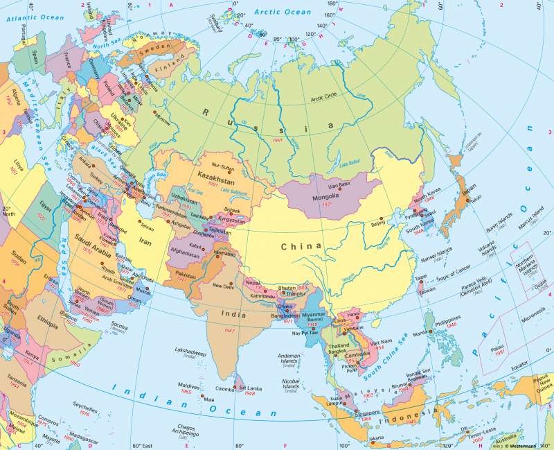 Diercke Weltatlas - Kartenansicht - Asia - Political map - 978-3-14 ...