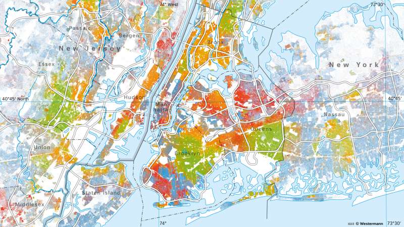 New York | Segregation of ethnic groups | East Coast cities | Karte 191/4