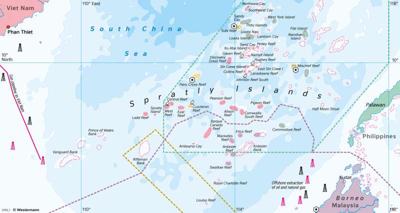 Spratly Islands | Territorial dispute in the South China Sea | Geopolitics | Karte 118/2