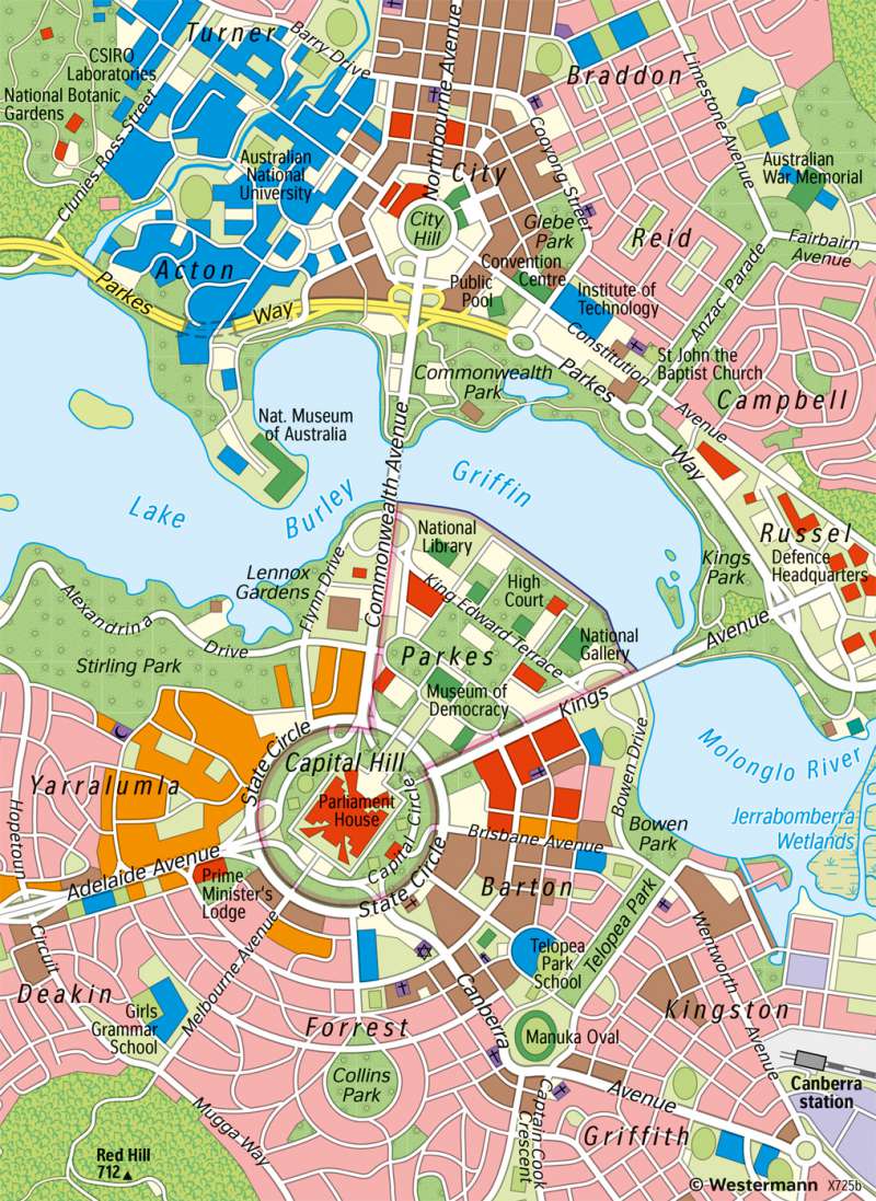 Canberra (Australia) | Thematic maps of a planned capital | Thematic and physical maps | Karte 6/2