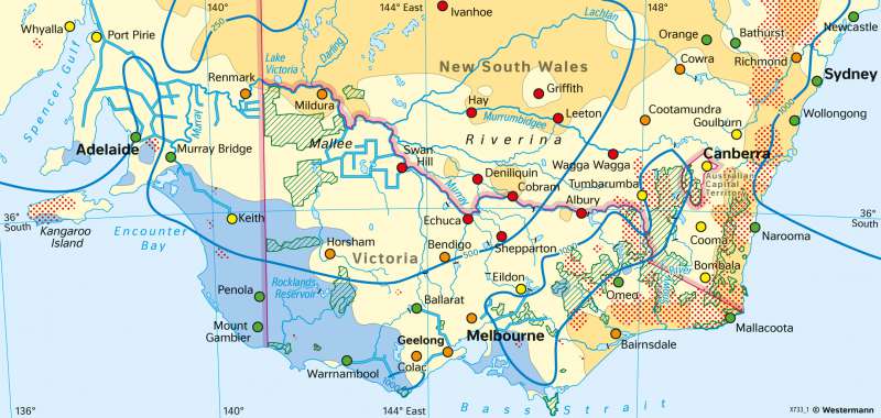 South-East Australia | Droughts and bushfires in 2019/2020 ('Black Summer') | Hazardous environment | Karte 166/2